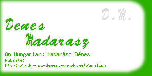 denes madarasz business card