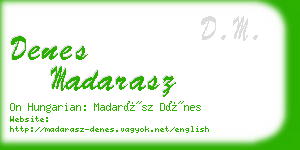 denes madarasz business card